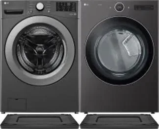 Side by Side Washer & Dryer Set on Risers
