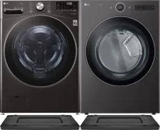 Side by Side Washer & Dryer Set on Risers