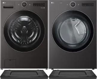 Side by Side Washer & Dryer Set on Risers