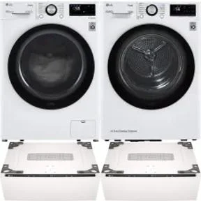 Side by Side Washer & Dryer Set on Pedestals