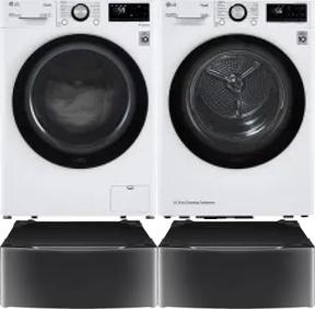 Side by Side Washer & Dryer Set on Pedestals
