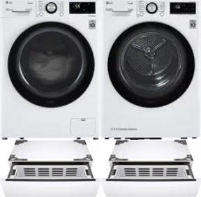 Side by Side Washer & Dryer Set on Pedestals