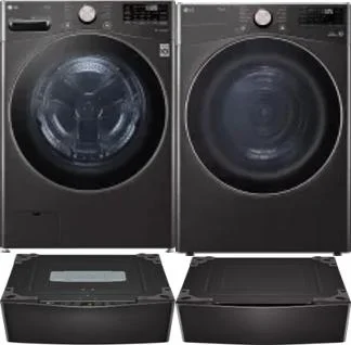 Side by Side Washer & Dryer Set on Pedestals