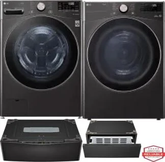 Side by Side Washer & Dryer Set on Pedestals