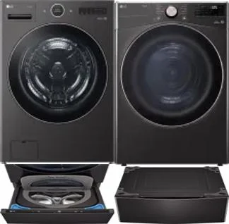 Side by Side Washer & Dryer Set on Pedestals