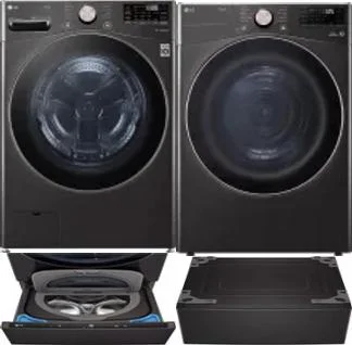 Side by Side Washer & Dryer Set on Pedestals
