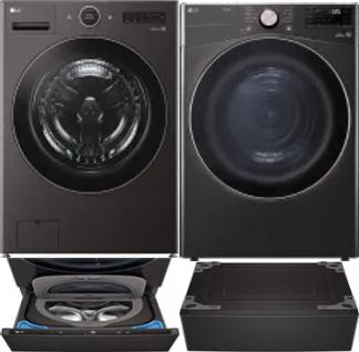 Side by Side Washer & Dryer Set on Pedestals