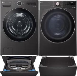 Side by Side Washer & Dryer Set on Pedestals