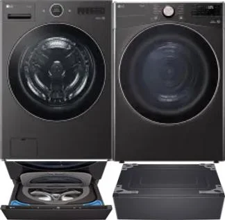 Side by Side Washer & Dryer Set on Pedestals