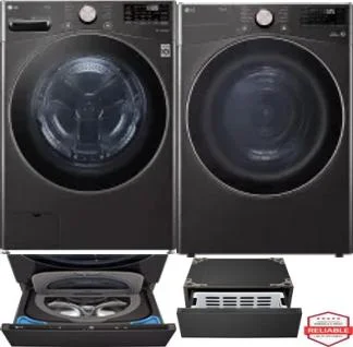 Side by Side Washer & Dryer Set on Pedestals