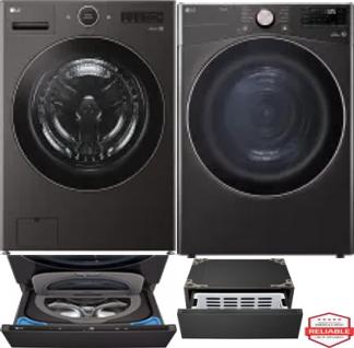 Side by Side Washer & Dryer Set on Pedestals
