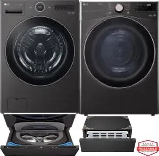 Side by Side Washer & Dryer Set on Pedestals