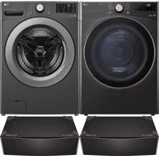 Side by Side Washer & Dryer Set on Pedestals