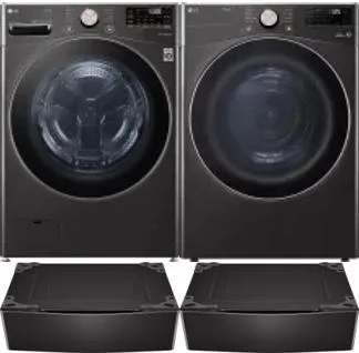 Side by Side Washer & Dryer Set on Pedestals