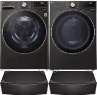 Side by Side Washer & Dryer Set on Pedestals