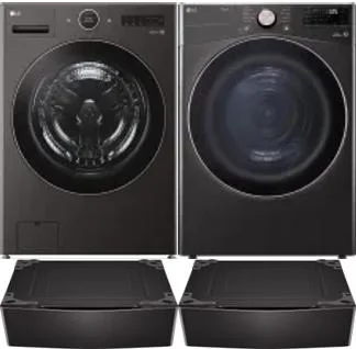Side by Side Washer & Dryer Set on Pedestals