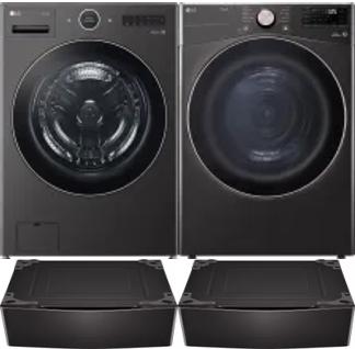 Side by Side Washer & Dryer Set on Pedestals