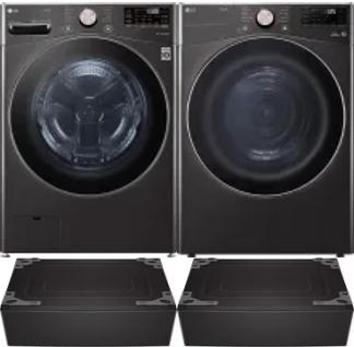 Side by Side Washer & Dryer Set on Pedestals