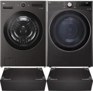 Side by Side Washer & Dryer Set on Pedestals