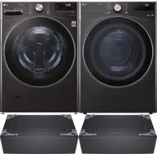 Side by Side Washer & Dryer Set on Pedestals