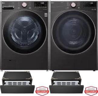 Side by Side Washer & Dryer Set on Pedestals