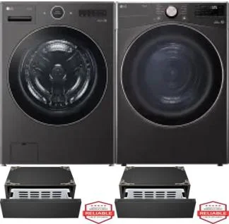 Side by Side Washer & Dryer Set on Pedestals