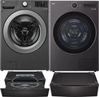 Side by Side Washer & Dryer Set on Pedestals