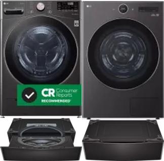 Side by Side Washer & Dryer Set on Pedestals