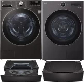 Side by Side Washer & Dryer Set on Pedestals