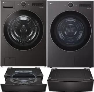 Side by Side Washer & Dryer Set on Pedestals