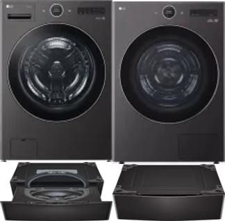 Side by Side Washer & Dryer Set on Pedestals