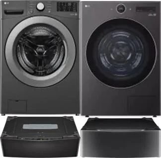 Side by Side Washer & Dryer Set on Pedestals