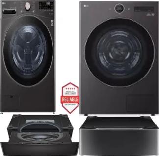 Side by Side Washer & Dryer Set on Pedestals