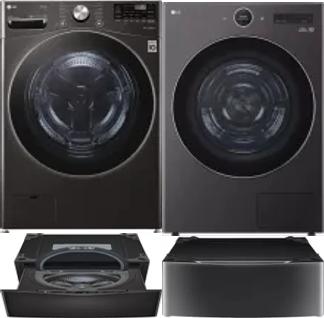 Side by Side Washer & Dryer Set on Pedestals