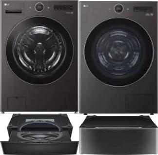 Side by Side Washer & Dryer Set on Pedestals