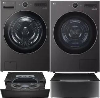 Side by Side Washer & Dryer Set on Pedestals