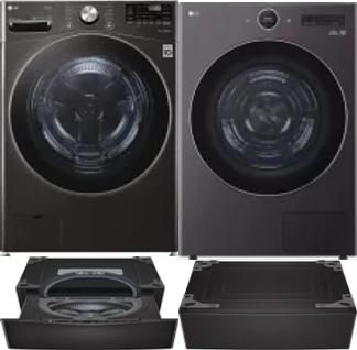 Side by Side Washer & Dryer Set on Pedestals