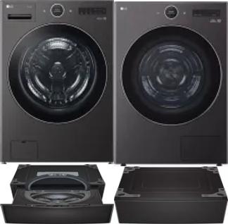 Side by Side Washer & Dryer Set on Pedestals