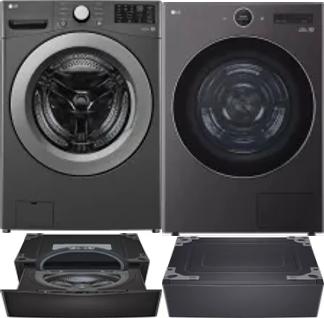 Side by Side Washer & Dryer Set on Pedestals