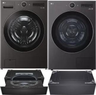 Side by Side Washer & Dryer Set on Pedestals