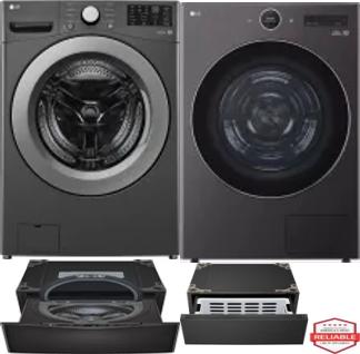 Side by Side Washer & Dryer Set on Pedestals