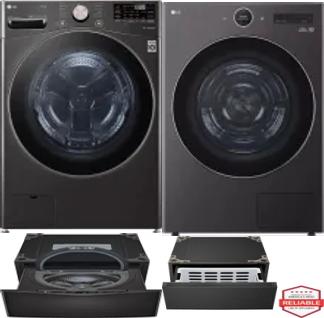 Side by Side Washer & Dryer Set on Pedestals