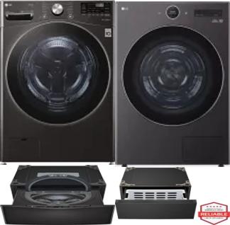 Side by Side Washer & Dryer Set on Pedestals