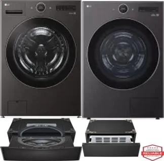 Side by Side Washer & Dryer Set on Pedestals