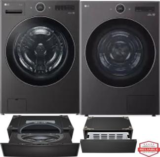 Side by Side Washer & Dryer Set on Pedestals