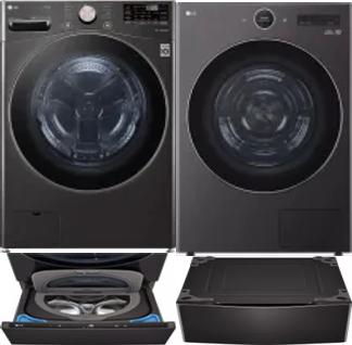 Side by Side Washer & Dryer Set on Pedestals