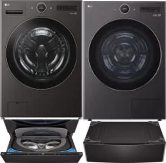 Side by Side Washer & Dryer Set on Pedestals