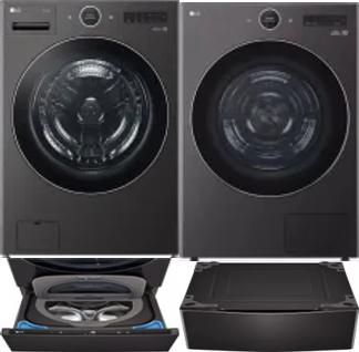 Side by Side Washer & Dryer Set on Pedestals