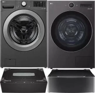 Side by Side Washer & Dryer Set on Pedestals