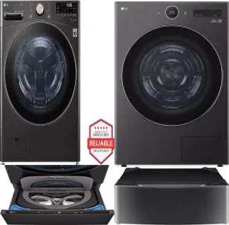 Side by Side Washer & Dryer Set on Pedestals